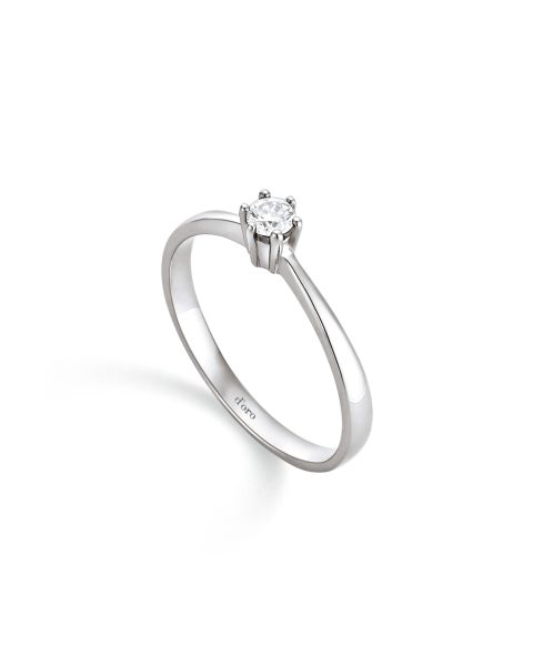 Diamant Ring Weißgold 585 Brillant 0,10 ct.