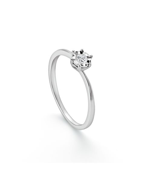 Diamant Ring Weißgold 585 Brillant 0,06 ct.