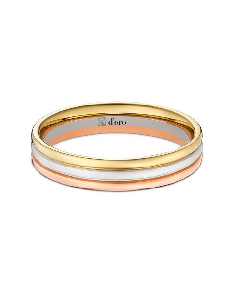 Ehering Fairtrade Gold 585 tricolor