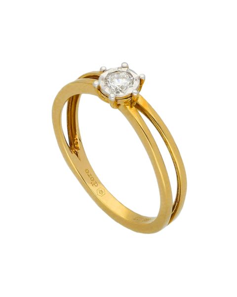 Diamant Ring Gold 585 bicolor Brillant 0,17 ct.