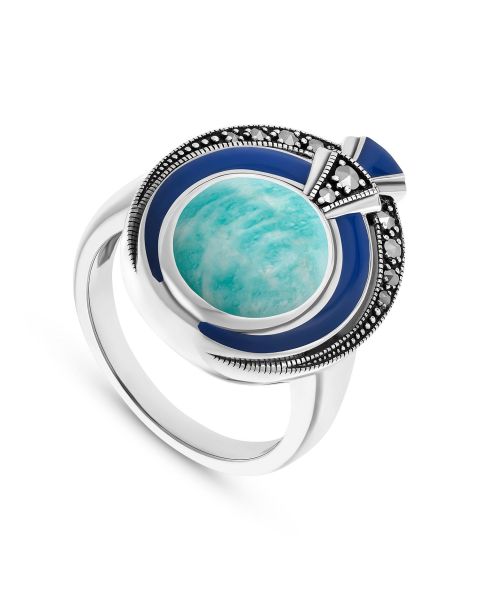 Amazonit Markasit Ring Silber 925