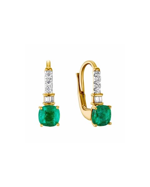 Smaragd Brillant Ohrhänger Gold 585