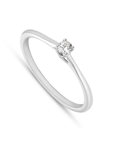 Diamant Ring Weißgold 585 Brillant 0,10 ct.