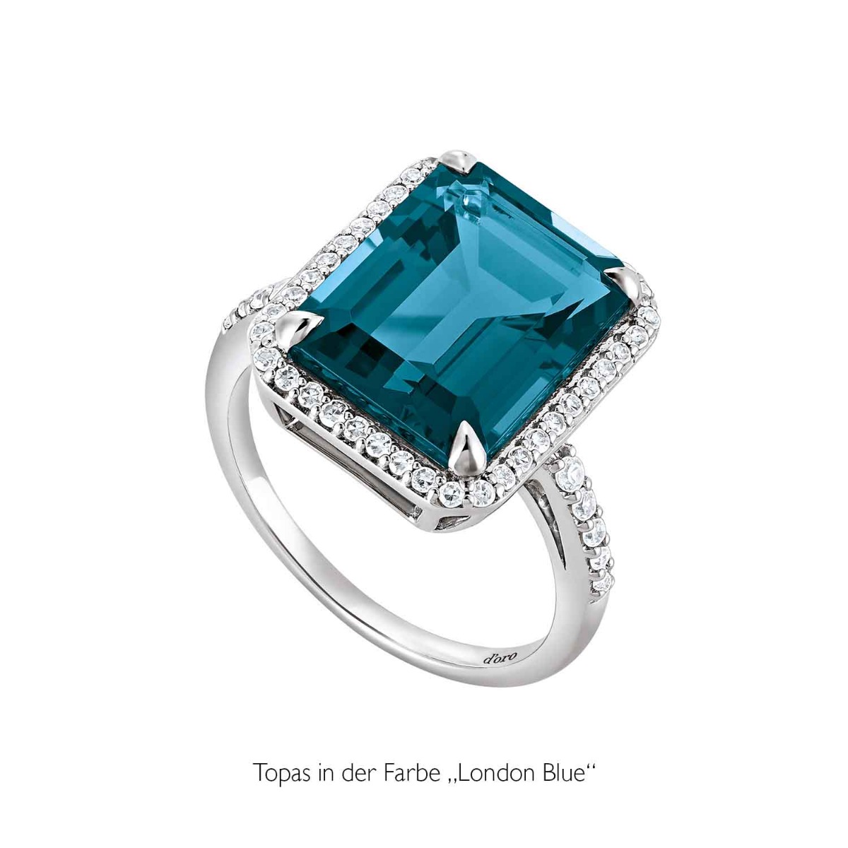 Ring mit Topas in der Farbe "London Blue"